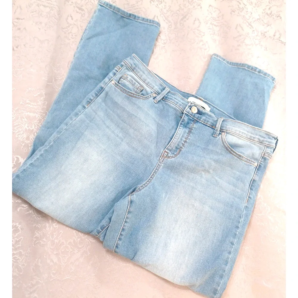 Ella Moss Women's Blue Jeans Sz 14 High Rise Straight Stretch WORN